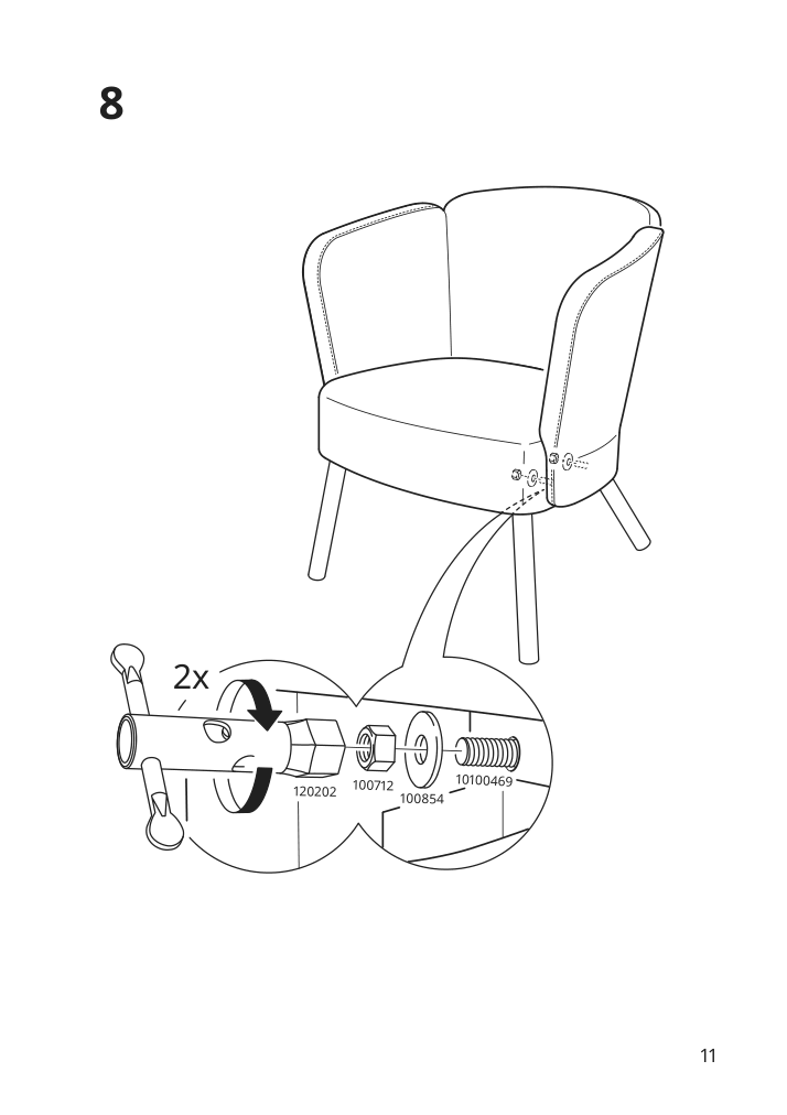 Assembly instructions for IKEA Herrakra armchair skulsta black | Page 11 - IKEA HERRÅKRA armchair 205.355.48