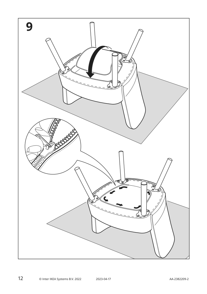 Assembly instructions for IKEA Herrakra armchair skulsta black | Page 12 - IKEA HERRÅKRA armchair 205.355.48