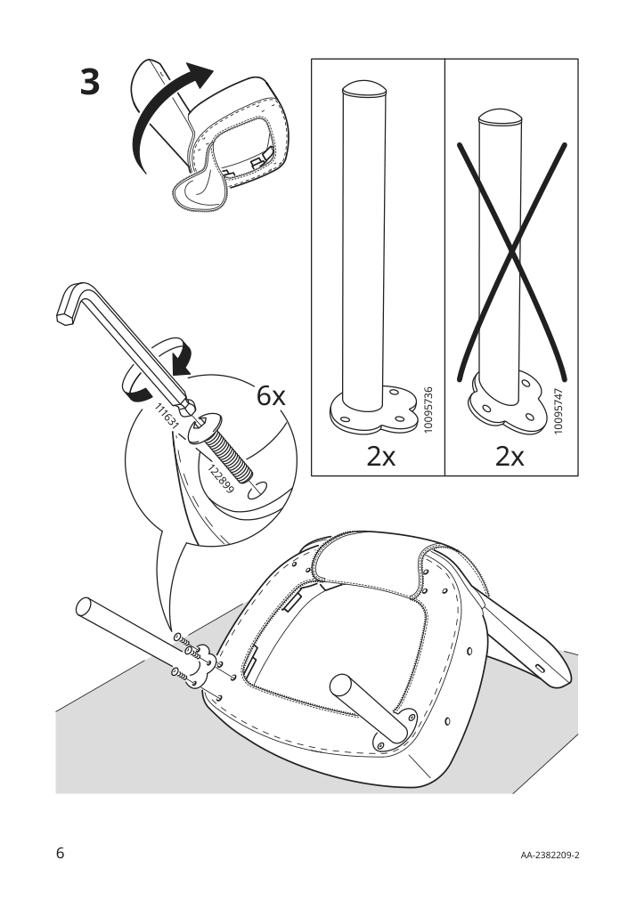 Assembly instructions for IKEA Herrakra armchair skulsta black | Page 6 - IKEA HERRÅKRA armchair 205.355.48