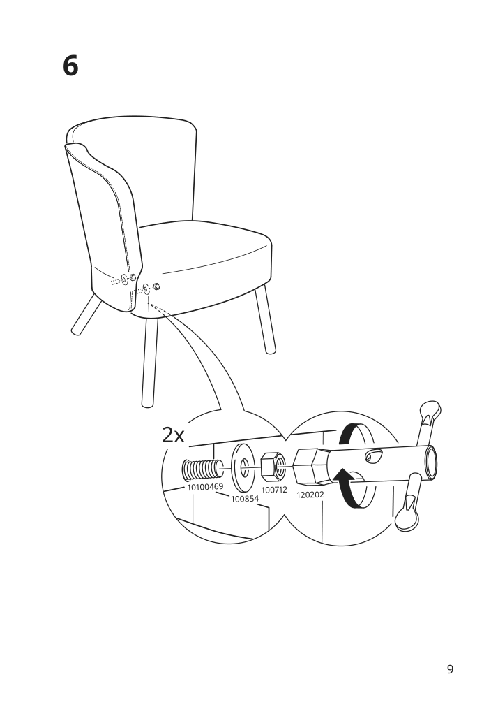 Assembly instructions for IKEA Herrakra armchair skulsta black | Page 9 - IKEA HERRÅKRA armchair 205.355.48