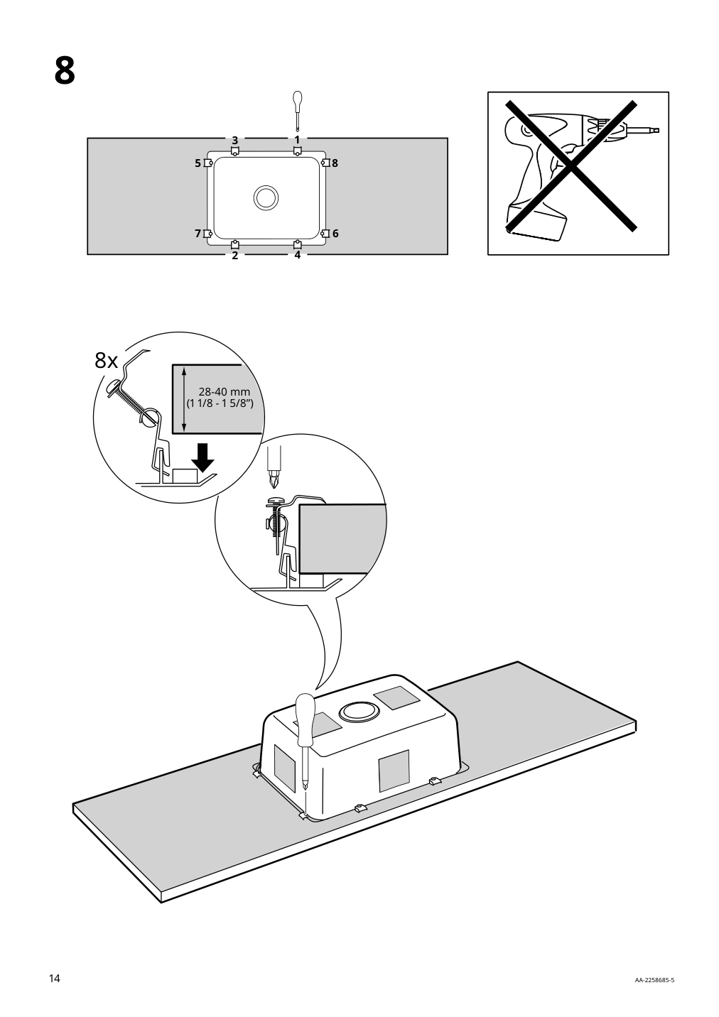 Assembly instructions for IKEA Hillesjoen sink stainless steel | Page 14 - IKEA ENHET corner kitchen 794.410.05