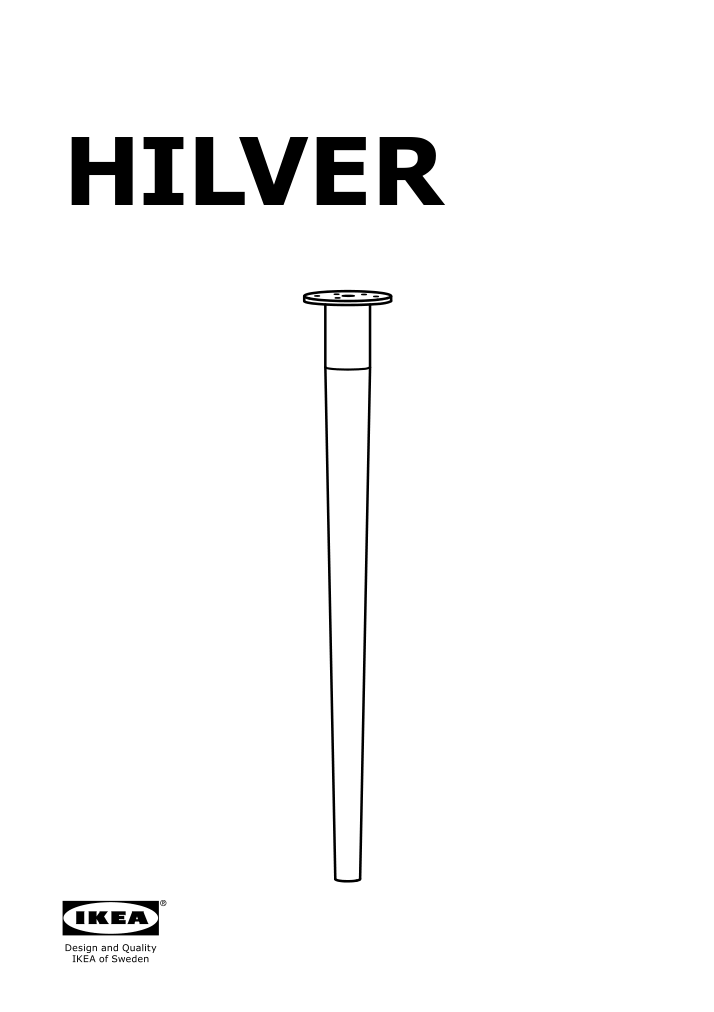 Assembly instructions for IKEA Hilver cone shaped leg bamboo | Page 1 - IKEA ANFALLARE / HILVER desk 294.177.10