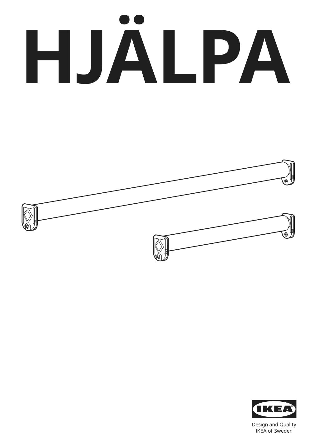 Assembly instructions for IKEA Hjaelpa adjustable clothes rail white | Page 1 - IKEA SMÅSTAD / UPPFÖRA wardrobe 594.301.40