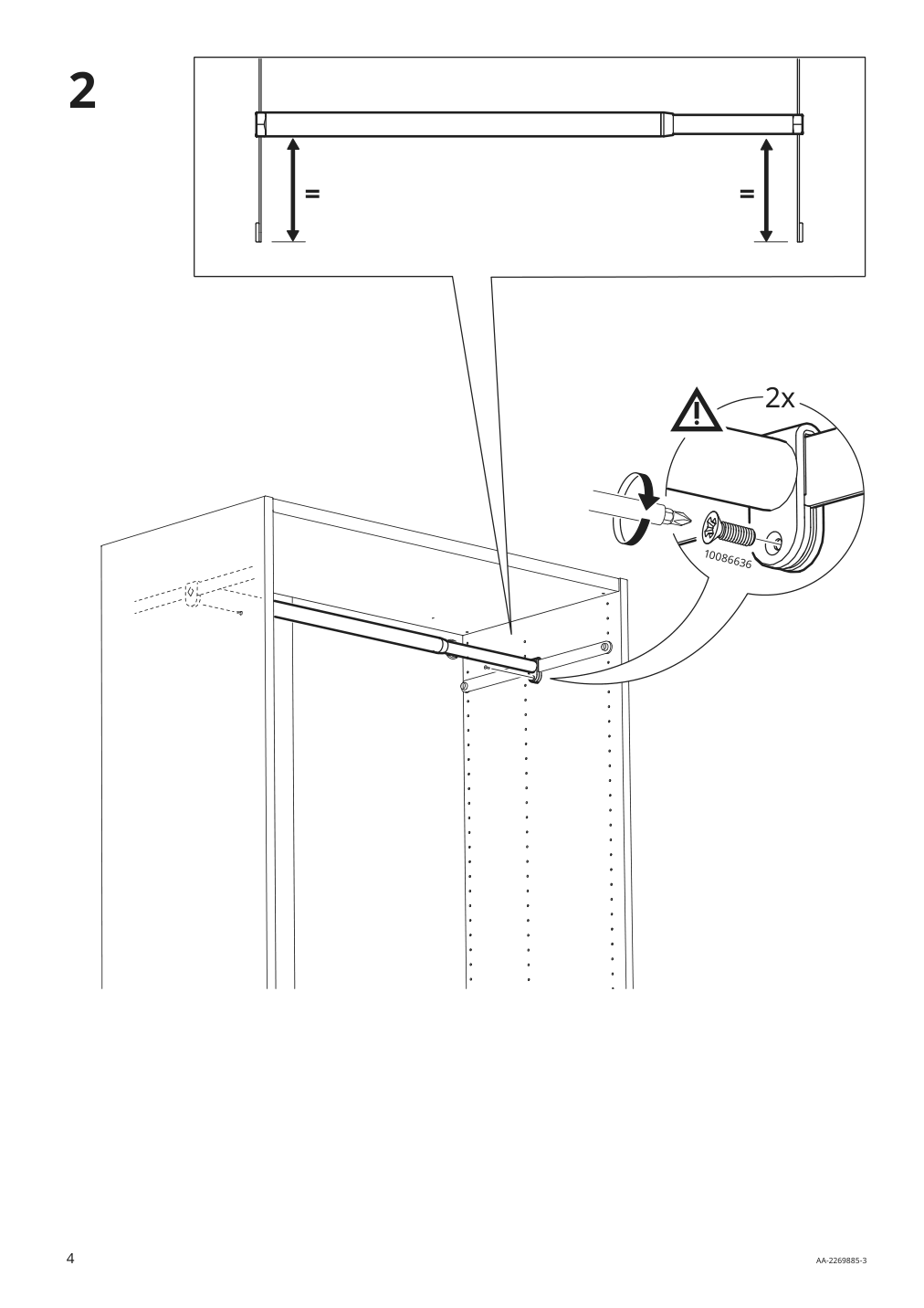 Assembly instructions for IKEA Hjaelpa adjustable clothes rail white | Page 4 - IKEA SMÅSTAD / UPPFÖRA storage combination 694.312.00