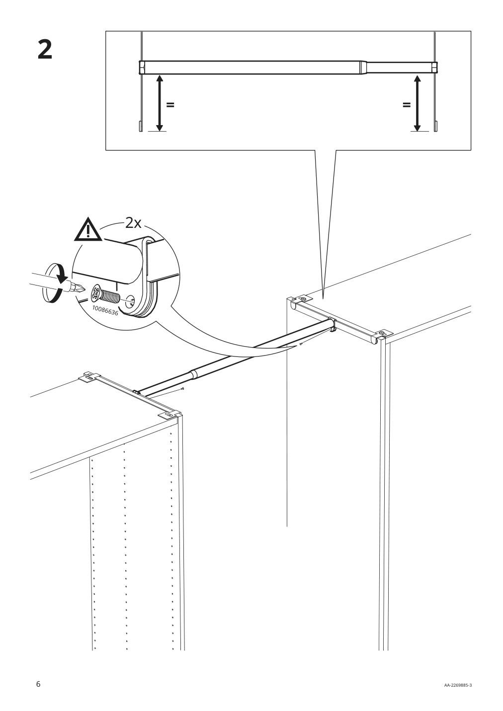 Assembly instructions for IKEA Hjaelpa adjustable clothes rail white | Page 6 - IKEA SMÅSTAD / UPPFÖRA wardrobe 894.850.08