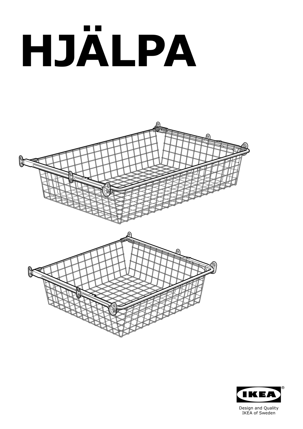 Assembly instructions for IKEA Hjaelpa pull out rail for baskets white | Page 1 - IKEA SMÅSTAD / UPPFÖRA wardrobe 894.850.08