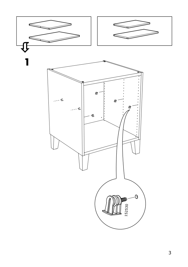 Assembly instructions for IKEA Hjaelpa shelf white | Page 3 - IKEA SMÅSTAD desk 093.922.54