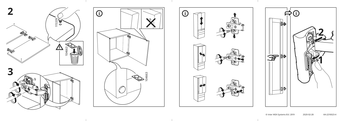 Assembly instructions for IKEA Hjaelpa soft closing hinge | Page 2 - IKEA SMÅSTAD / UPPFÖRA storage combination 394.319.23