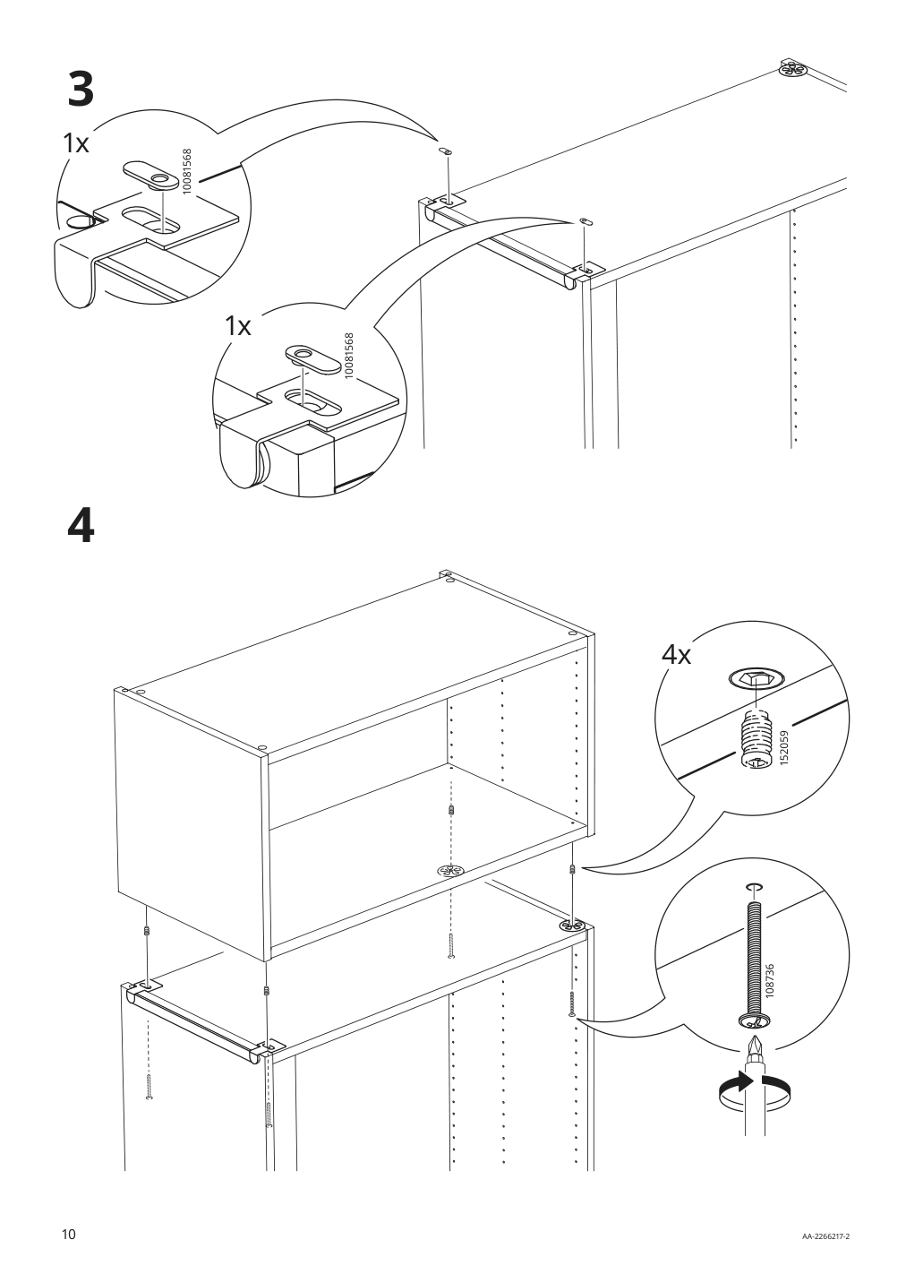 Assembly instructions for IKEA Hjaelpa suspension rail white | Page 10 - IKEA SMÅSTAD loft bed 894.355.94