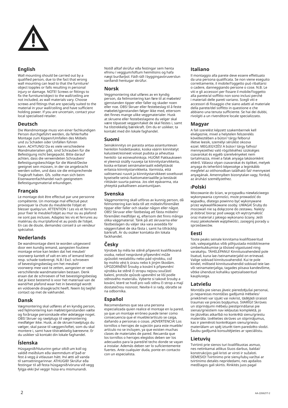 Assembly instructions for IKEA Hjaelpa suspension rail white | Page 2 - IKEA SMÅSTAD / UPPFÖRA storage combination 794.312.09