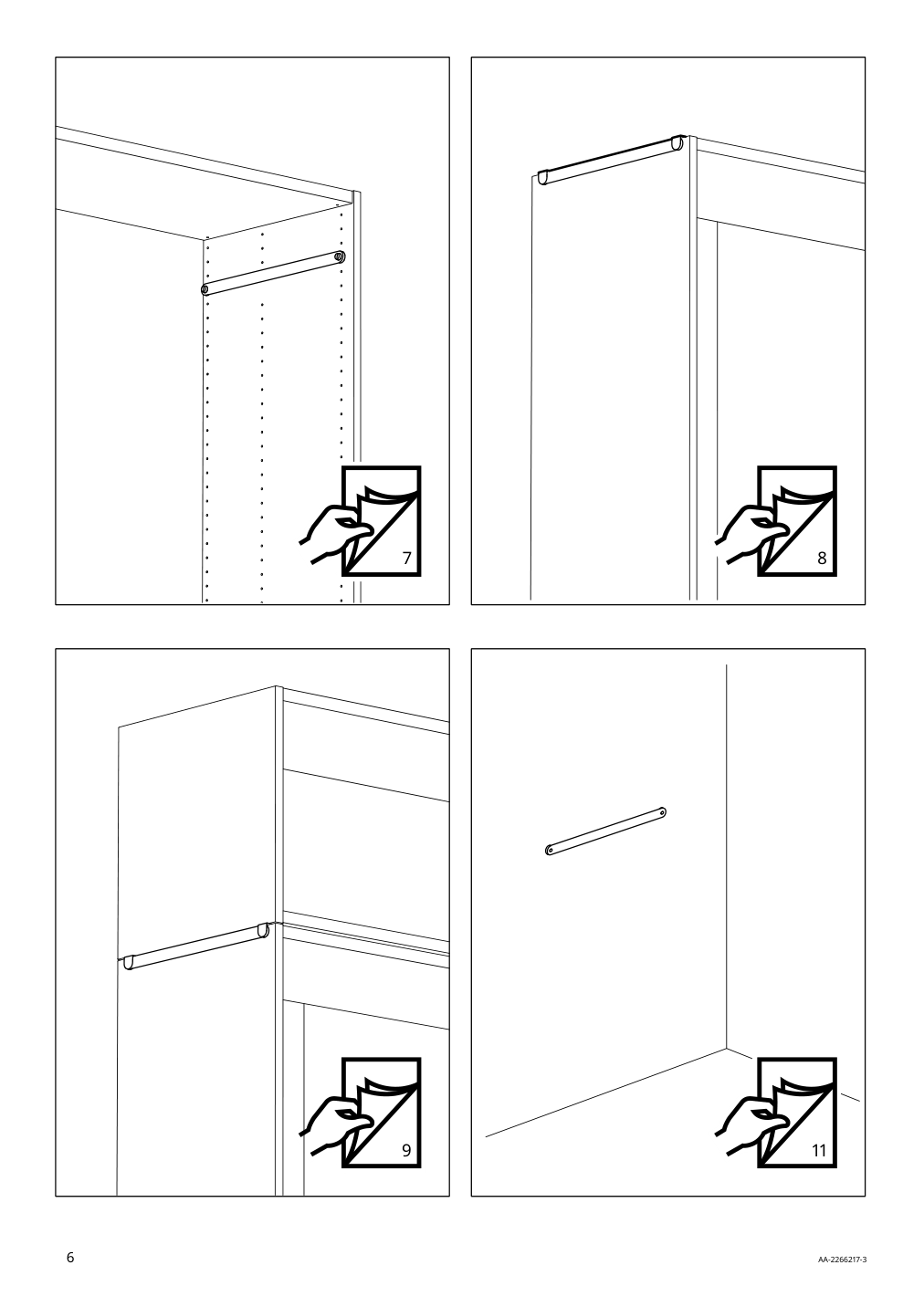 Assembly instructions for IKEA Hjaelpa suspension rail white | Page 6 - IKEA SMÅSTAD / UPPFÖRA storage combination 795.837.16