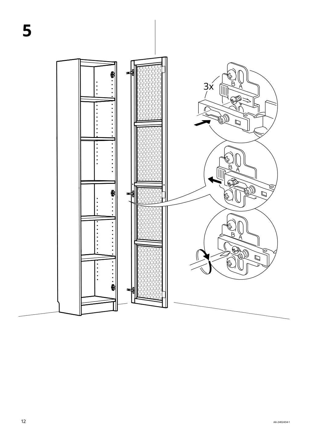 Assembly instructions for IKEA Hoegadal door white woven bamboo | Page 12 - IKEA BILLY / HÖGADAL bookcase with doors 495.722.05