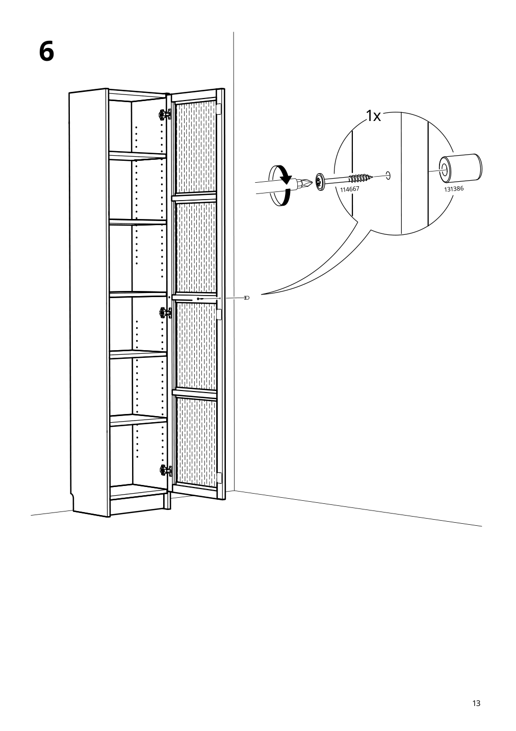 Assembly instructions for IKEA Hoegadal door white woven bamboo | Page 13 - IKEA BILLY / HÖGADAL bookcase with doors 495.722.05