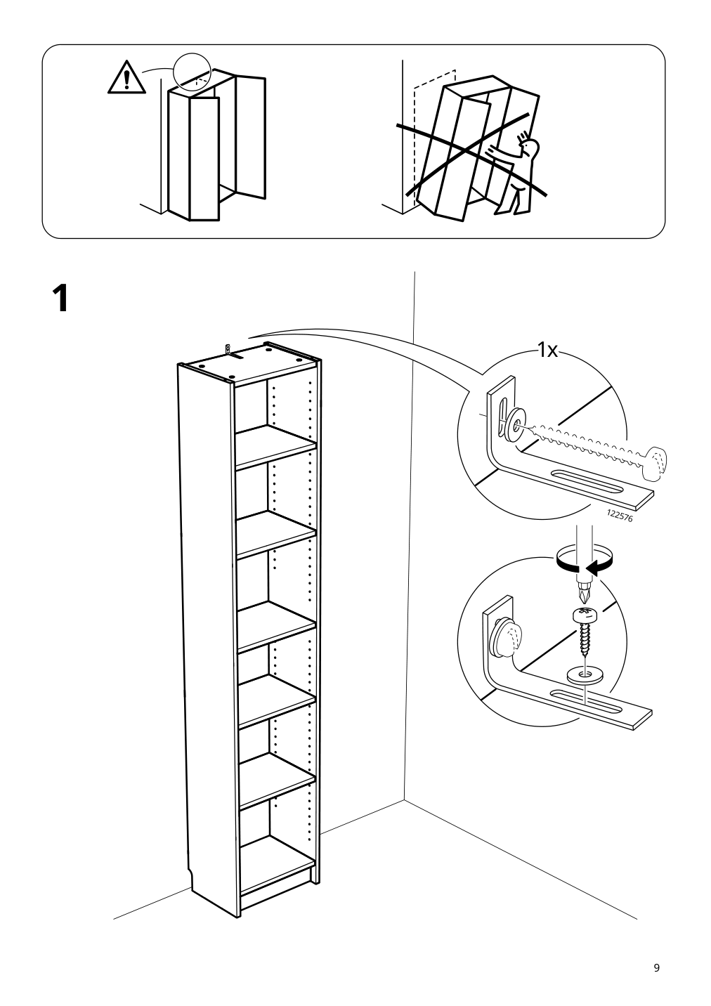 Assembly instructions for IKEA Hoegadal door white woven bamboo | Page 9 - IKEA BILLY / HÖGADAL bookcase with doors 495.722.05