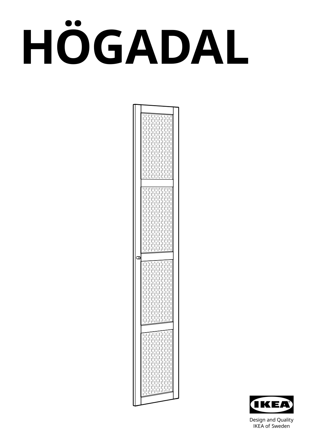 Assembly instructions for IKEA Hoegadal door white woven bamboo | Page 1 - IKEA BILLY / HÖGADAL bookcase with door 295.624.91