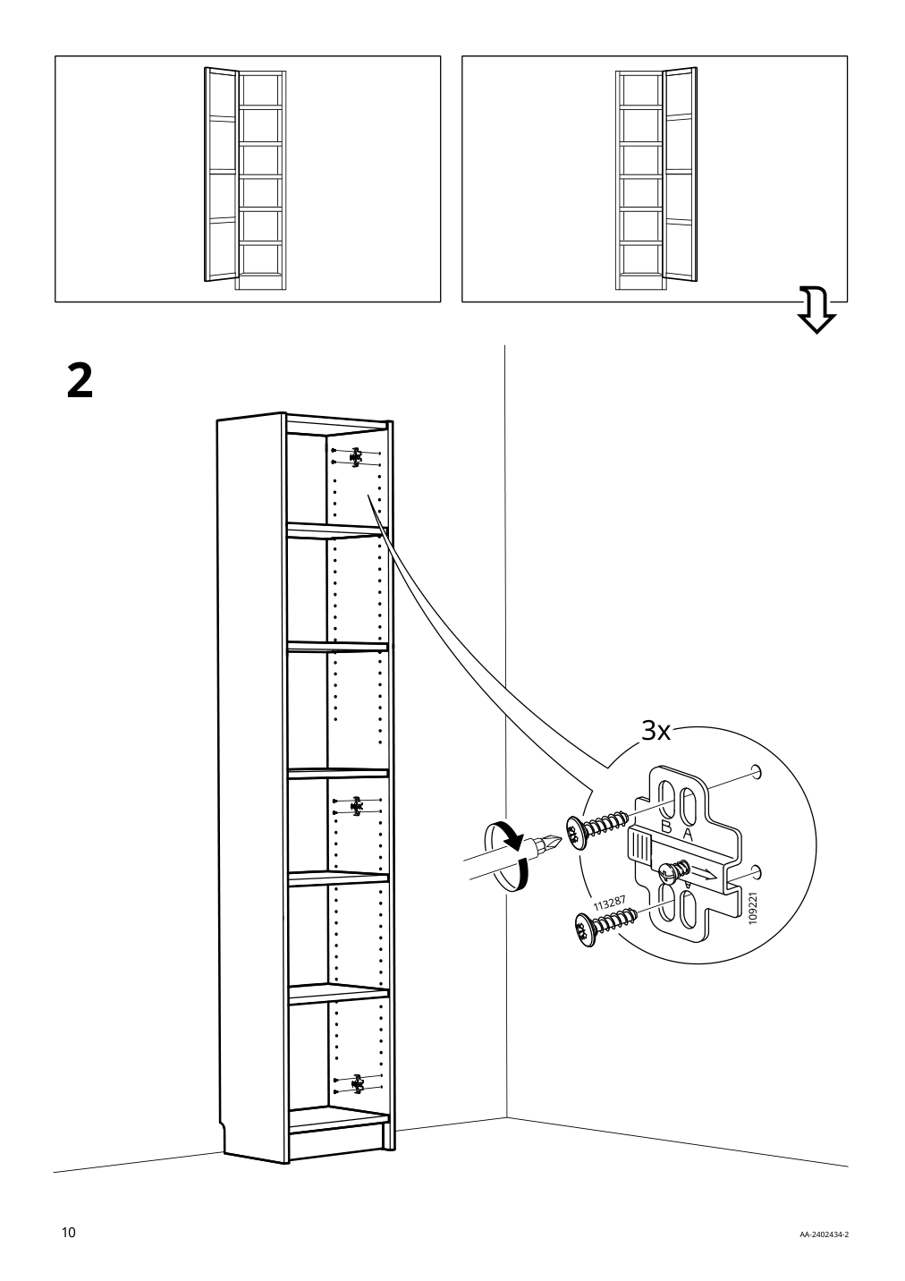Assembly instructions for IKEA Hoegadal door white woven bamboo | Page 10 - IKEA BILLY / HÖGADAL bookcase with door 295.624.91