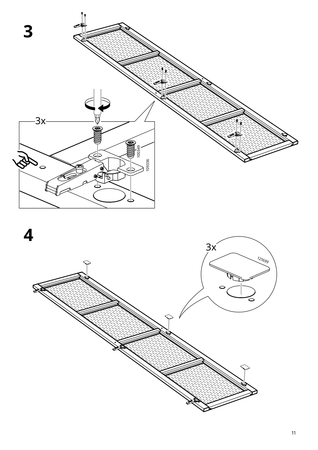 Assembly instructions for IKEA Hoegadal door white woven bamboo | Page 11 - IKEA BILLY / HÖGADAL bookcase with door 295.624.91
