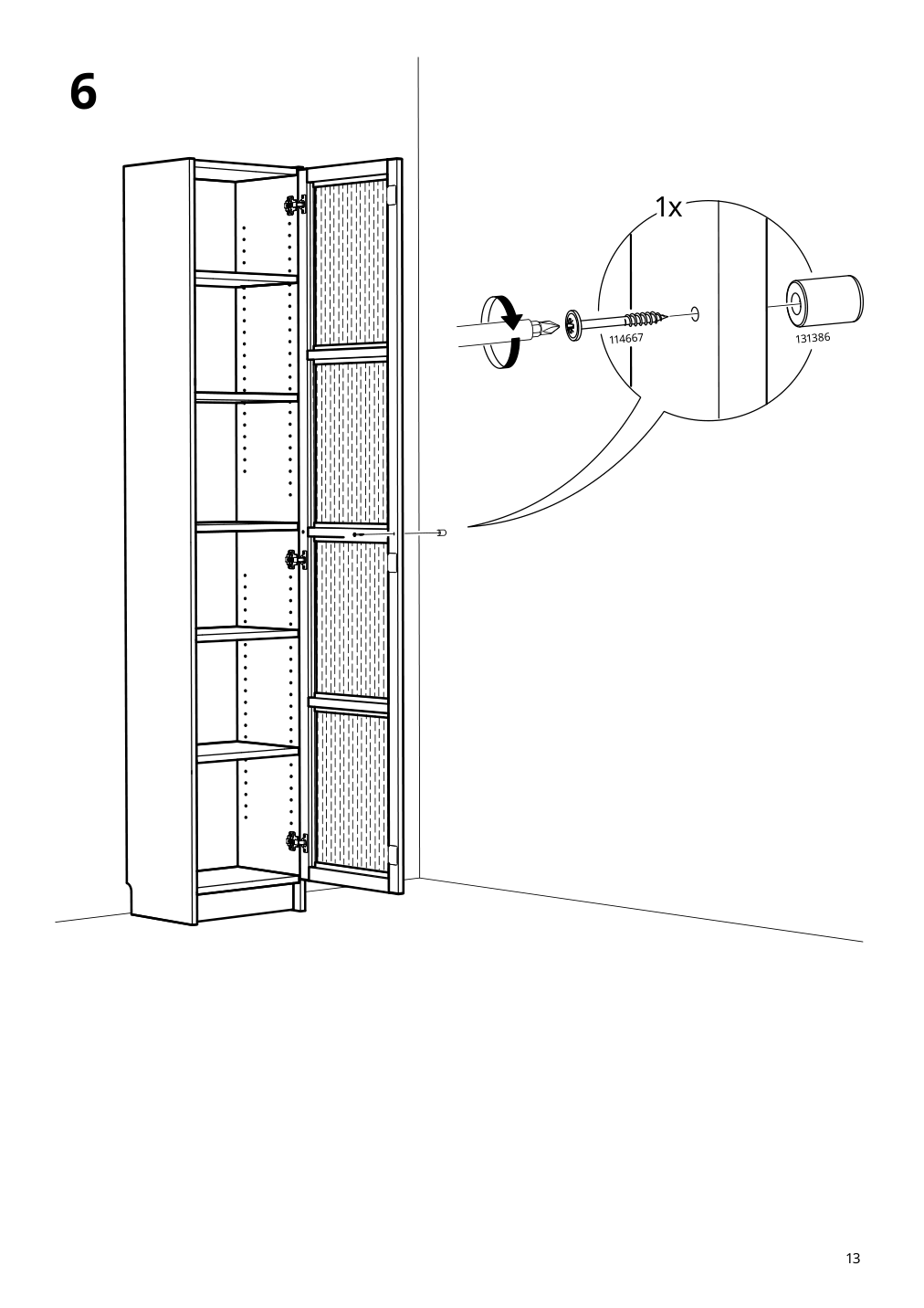Assembly instructions for IKEA Hoegadal door white woven bamboo | Page 13 - IKEA BILLY / HÖGADAL bookcase with door 295.624.91