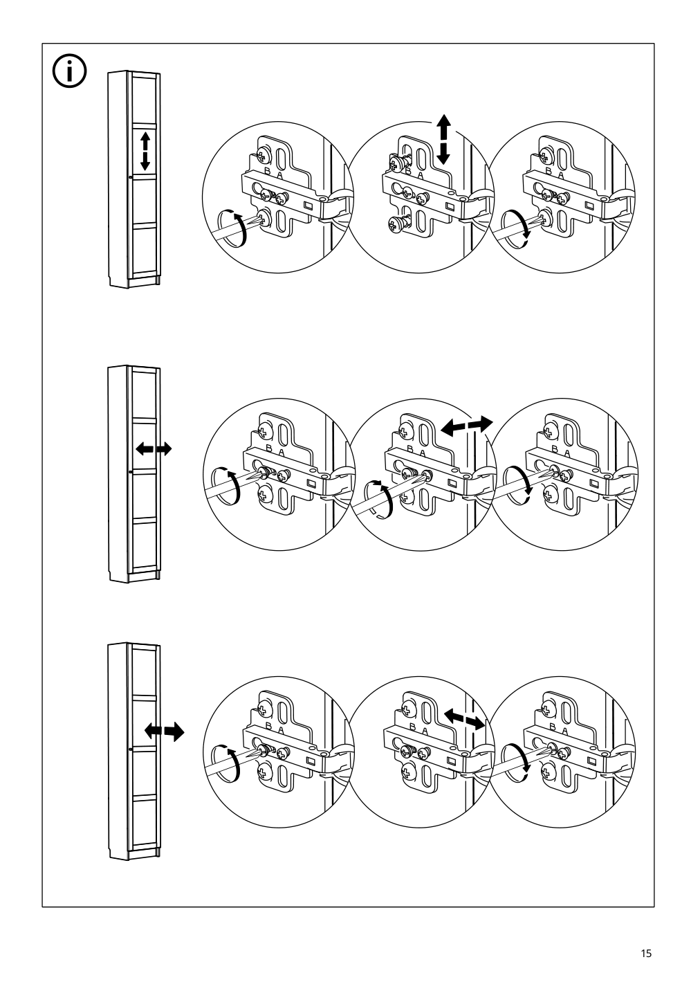 Assembly instructions for IKEA Hoegadal door white woven bamboo | Page 15 - IKEA BILLY / HÖGADAL bookcase with door 295.624.91