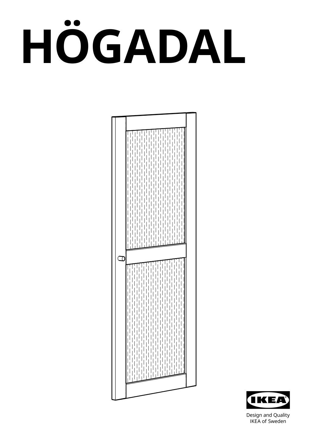 Assembly instructions for IKEA Hoegadal door white woven bamboo | Page 1 - IKEA BILLY / HÖGADAL bookcase with door 695.624.94