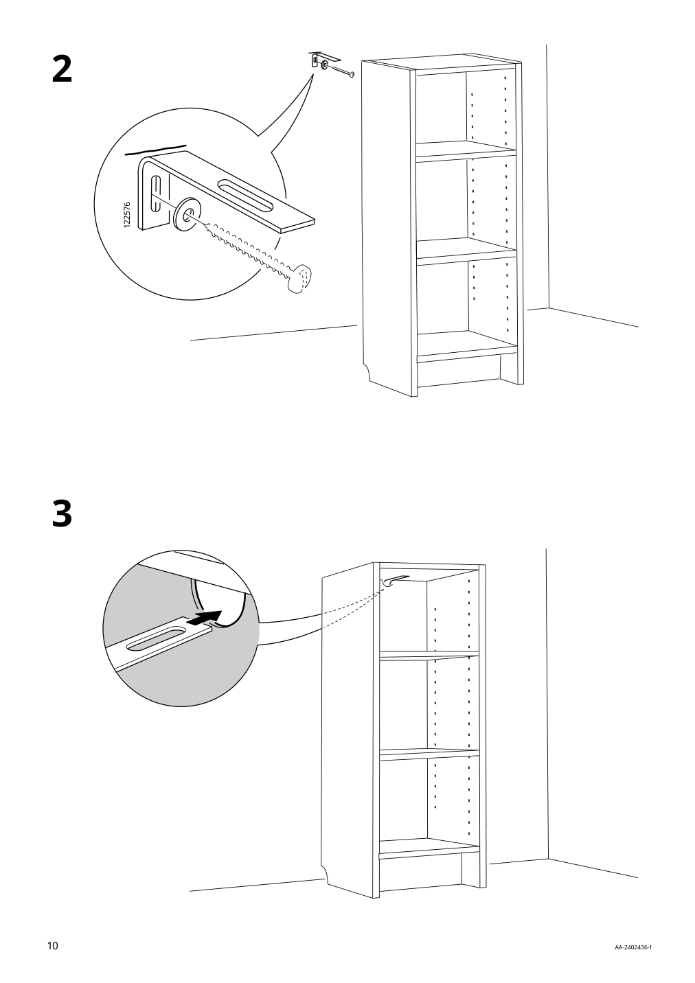 Assembly instructions for IKEA Hoegadal door white woven bamboo | Page 10 - IKEA BILLY / HÖGADAL bookcase with door 695.624.94