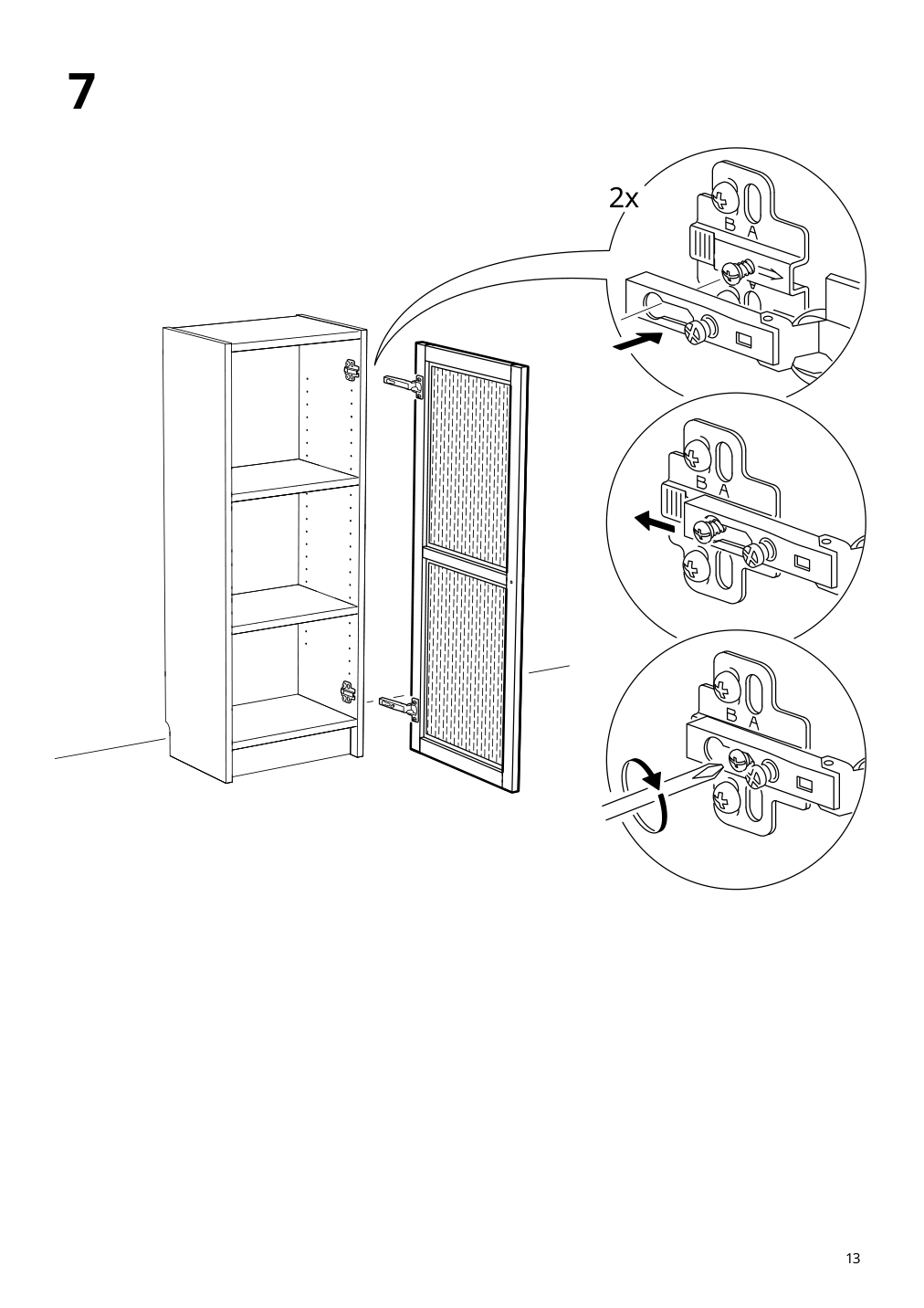 Assembly instructions for IKEA Hoegadal door white woven bamboo | Page 13 - IKEA BILLY / HÖGADAL bookcase with door 695.624.94