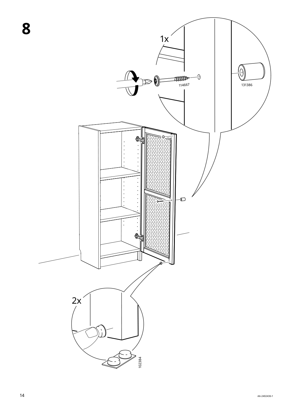 Assembly instructions for IKEA Hoegadal door white woven bamboo | Page 14 - IKEA BILLY / HÖGADAL bookcase with door 695.624.94