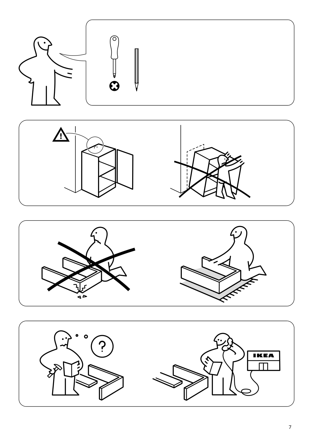 Assembly instructions for IKEA Hoegadal door white woven bamboo | Page 7 - IKEA BILLY / HÖGADAL bookcase with door 695.624.94