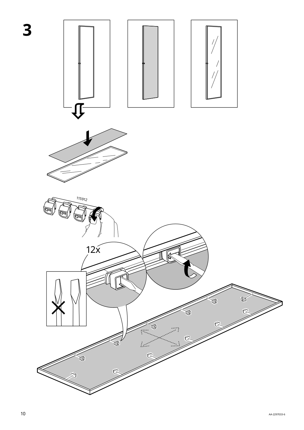 Assembly instructions for IKEA Hoegbo glass door white | Page 10 - IKEA BILLY / HÖGBO bookcase comb w glass doors 894.944.23