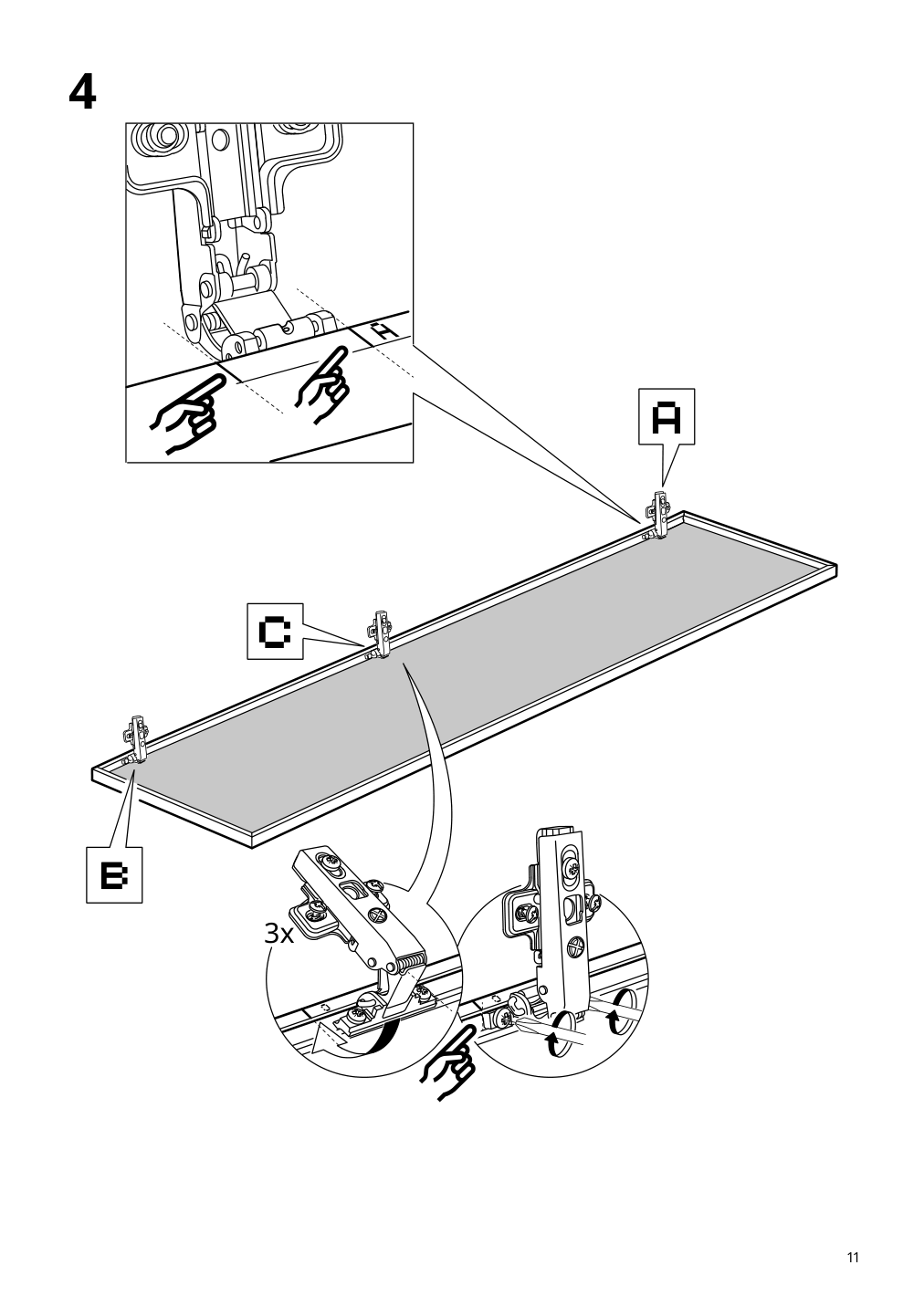 Assembly instructions for IKEA Hoegbo glass door white | Page 11 - IKEA BILLY / HÖGBO bookcase comb w glass doors 894.944.23