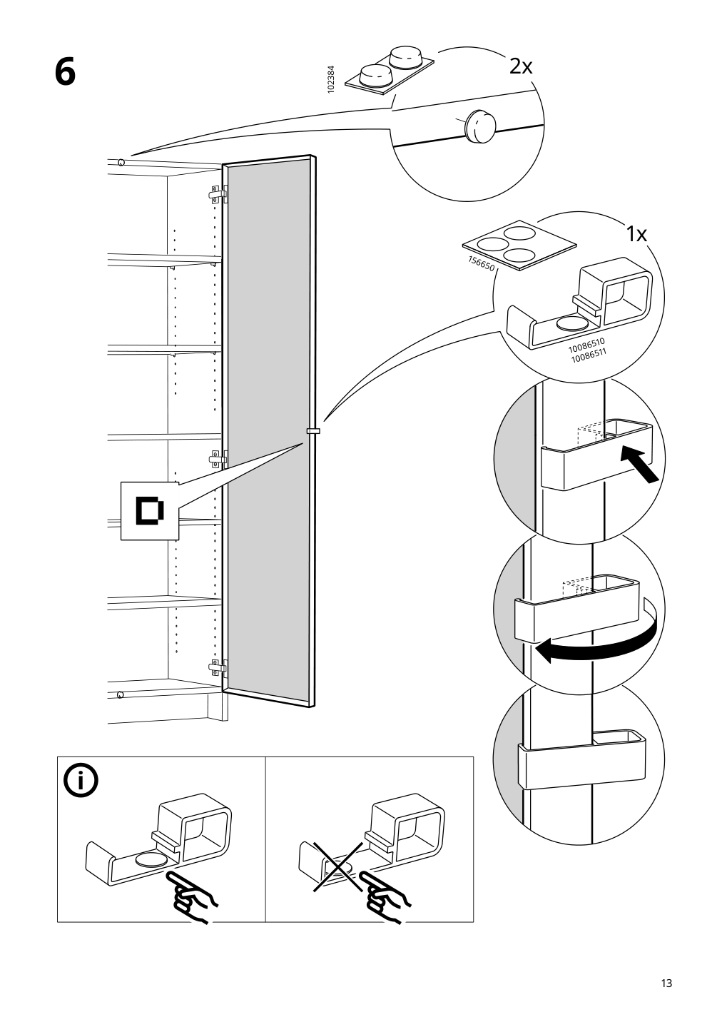 Assembly instructions for IKEA Hoegbo glass door white | Page 13 - IKEA BILLY / HÖGBO bookcase comb w glass doors 894.944.23