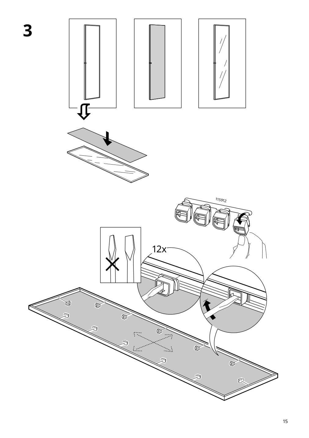Assembly instructions for IKEA Hoegbo glass door white | Page 15 - IKEA BILLY / HÖGBO bookcase comb w glass doors 894.944.23