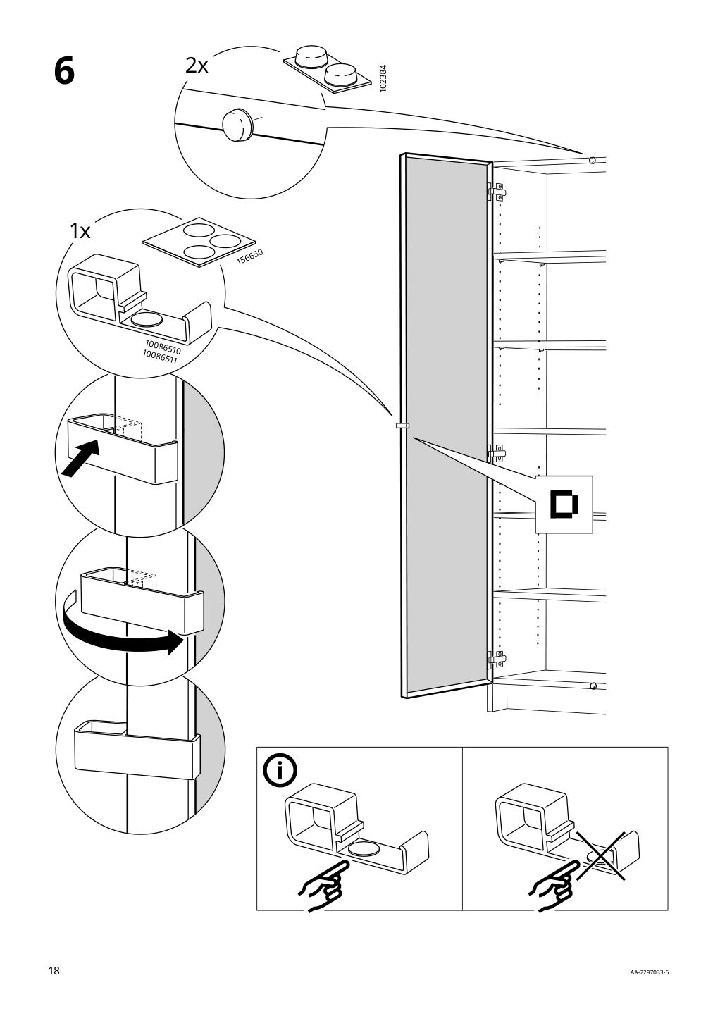 Assembly instructions for IKEA Hoegbo glass door white | Page 18 - IKEA BILLY / HÖGBO bookcase comb w glass doors 894.944.23