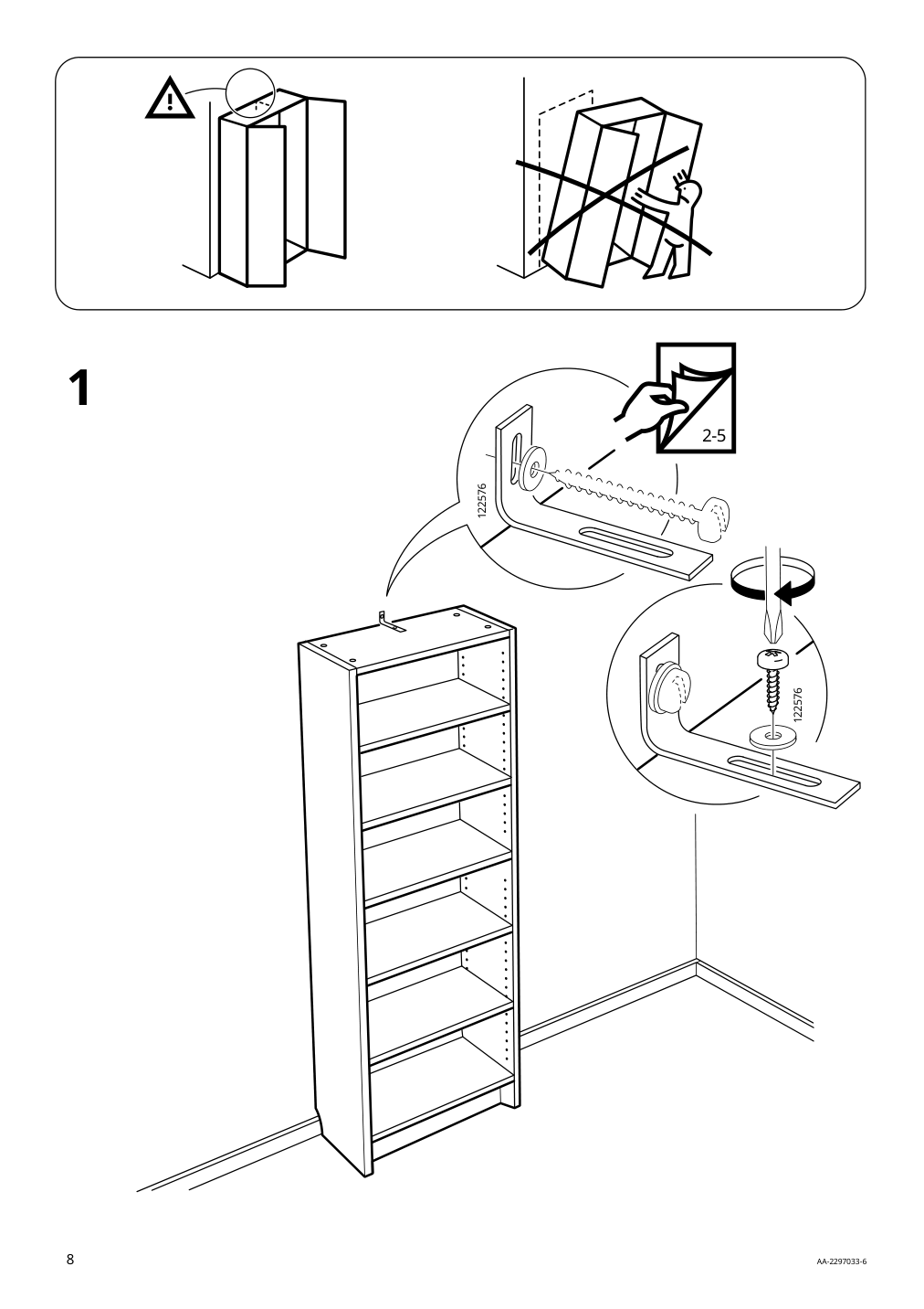 Assembly instructions for IKEA Hoegbo glass door white | Page 8 - IKEA BILLY / HÖGBO bookcase comb w glass doors 894.944.23