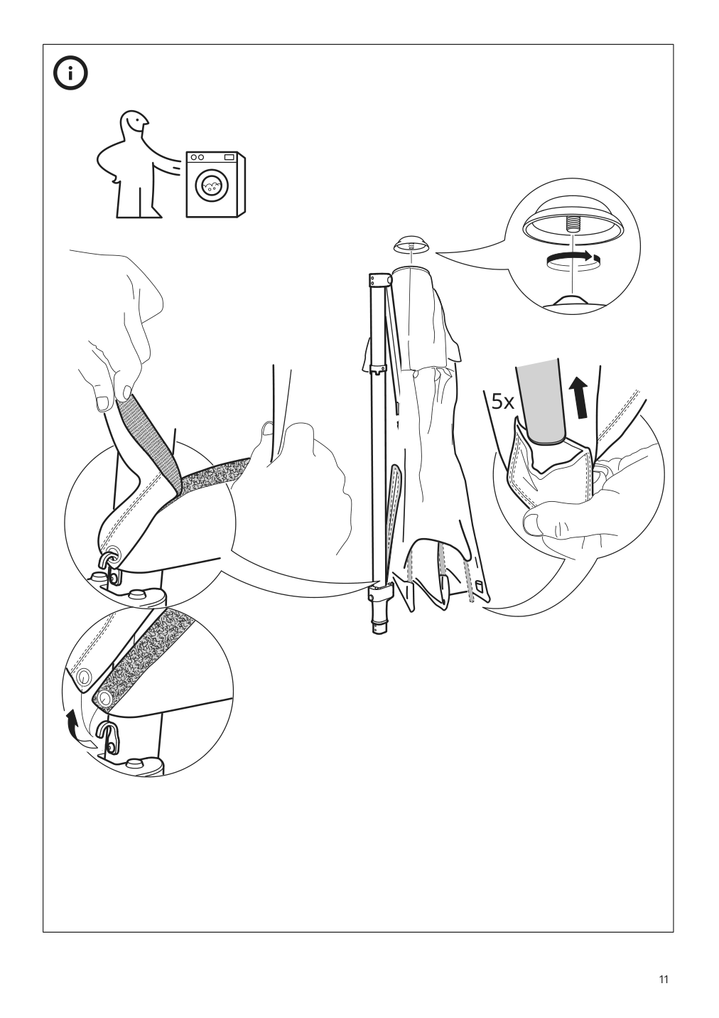 Assembly instructions for IKEA Hoegoen umbrella hanging white | Page 11 - IKEA HÖGÖN umbrella, hanging 004.453.51