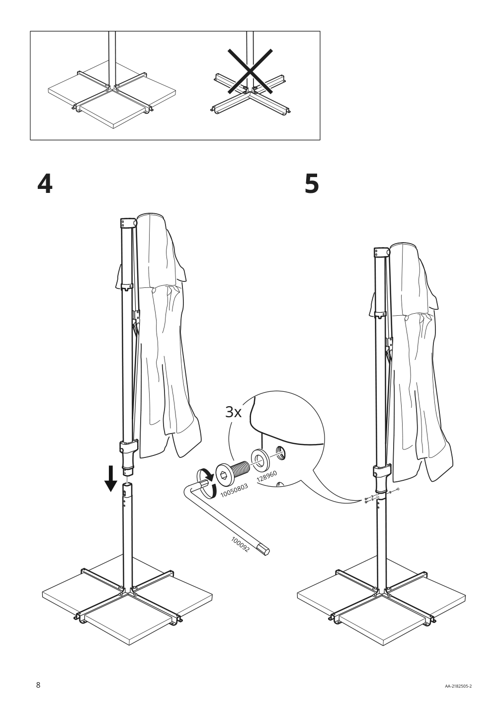 Assembly instructions for IKEA Hoegoen umbrella hanging white | Page 8 - IKEA HÖGÖN umbrella, hanging 004.453.51