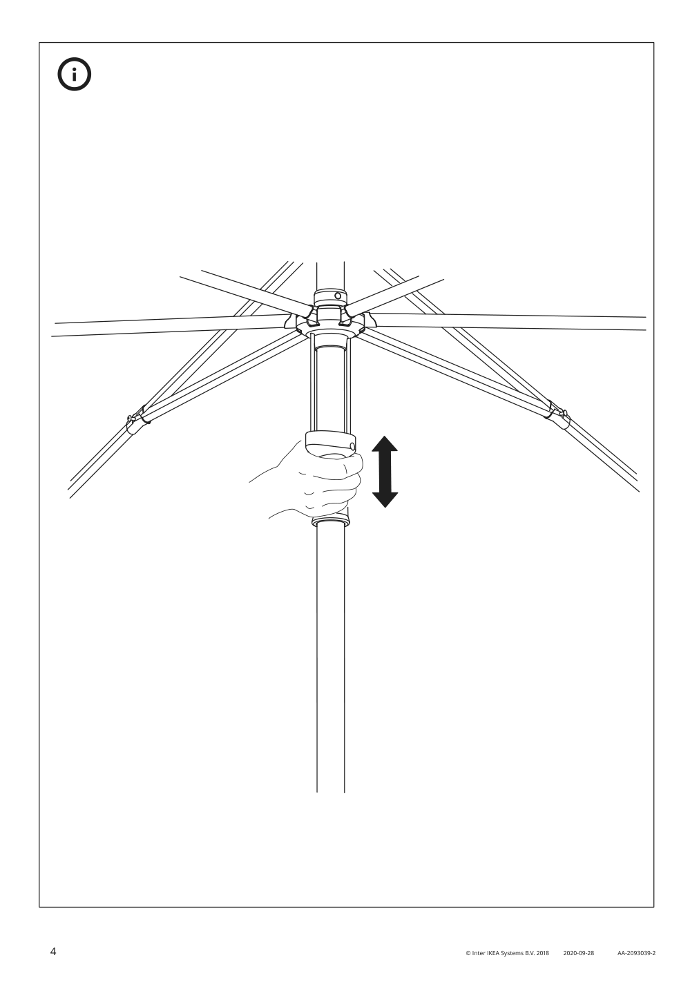 Assembly instructions for IKEA Hoegoen umbrella white | Page 4 - IKEA HÖGÖN umbrella 204.114.30