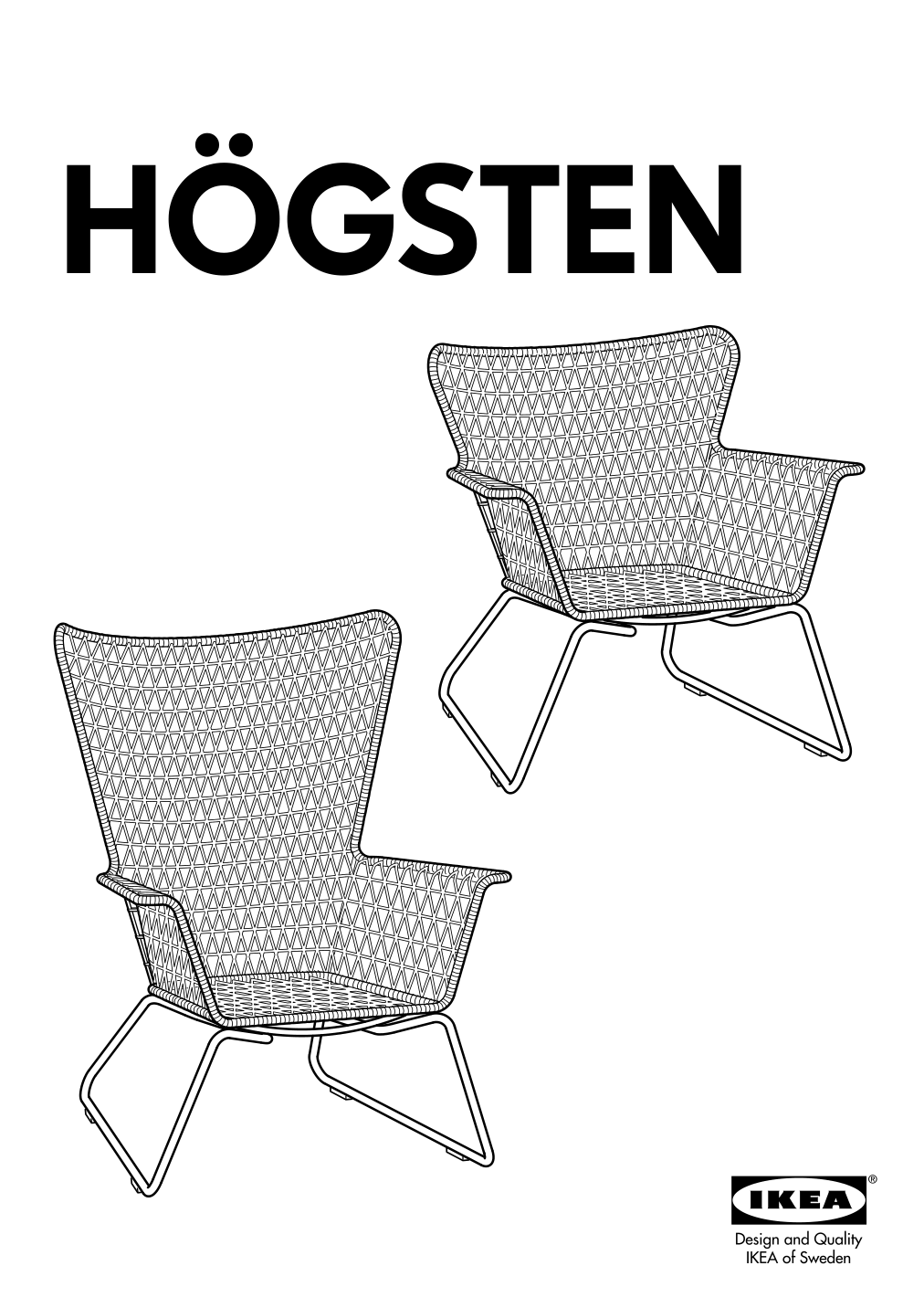 Assembly instructions for IKEA Hoegsten armchair outdoor white | Page 1 - IKEA HÖGSTEN armchair, outdoor 202.098.62