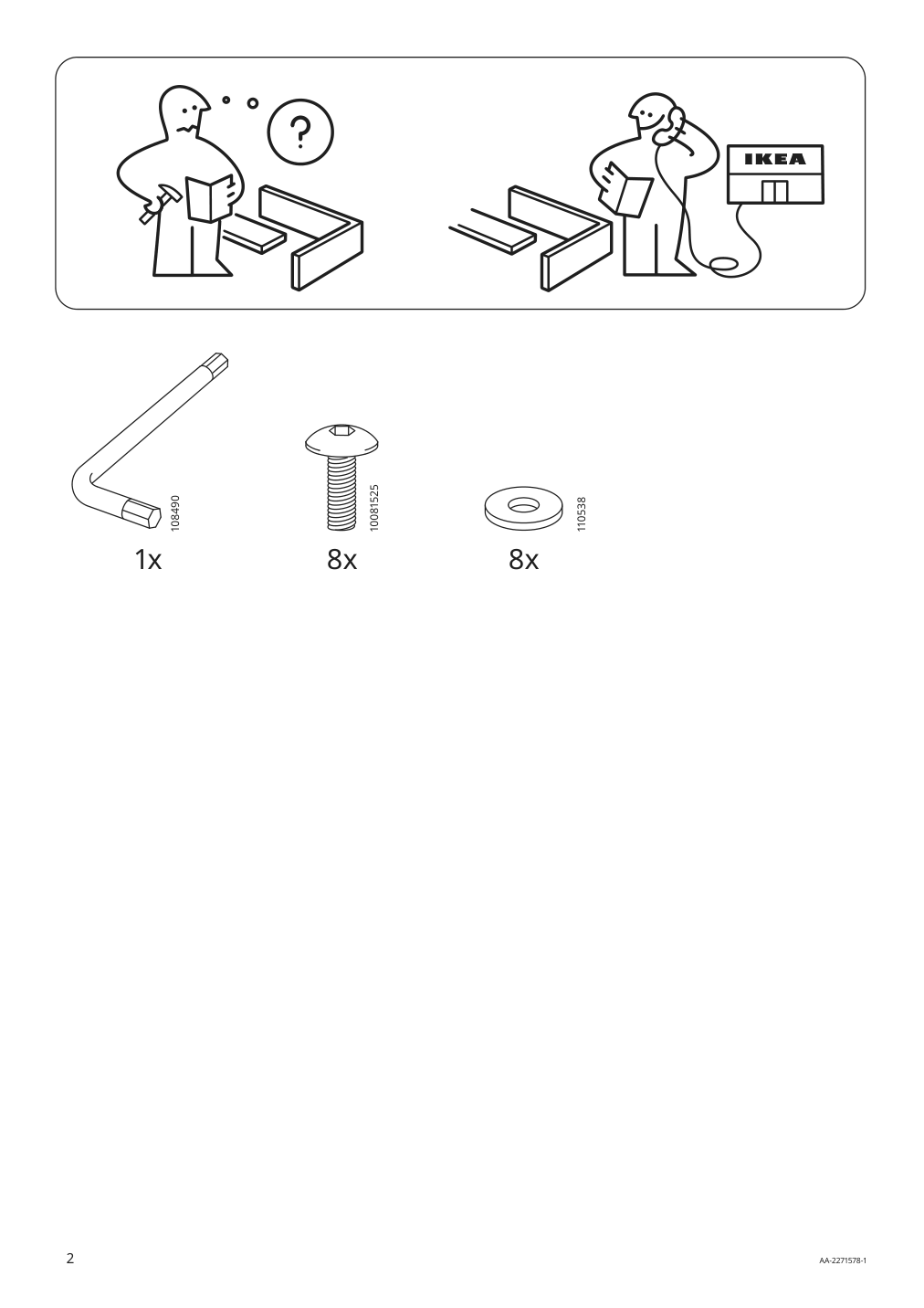 Assembly instructions for IKEA Hoegsten loveseat outdoor white | Page 2 - IKEA HÖGSTEN 4-seat conversation set, outdoor 994.282.39