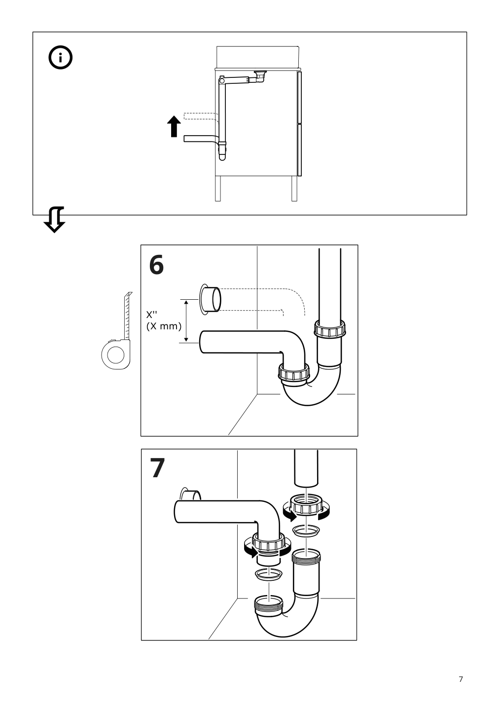 Assembly instructions for IKEA Hoervik countertop sink white | Page 7 - IKEA GODMORGON/TOLKEN / HÖRVIK cabinet, top + 17 3/4x12 2/8" sink 893.085.48