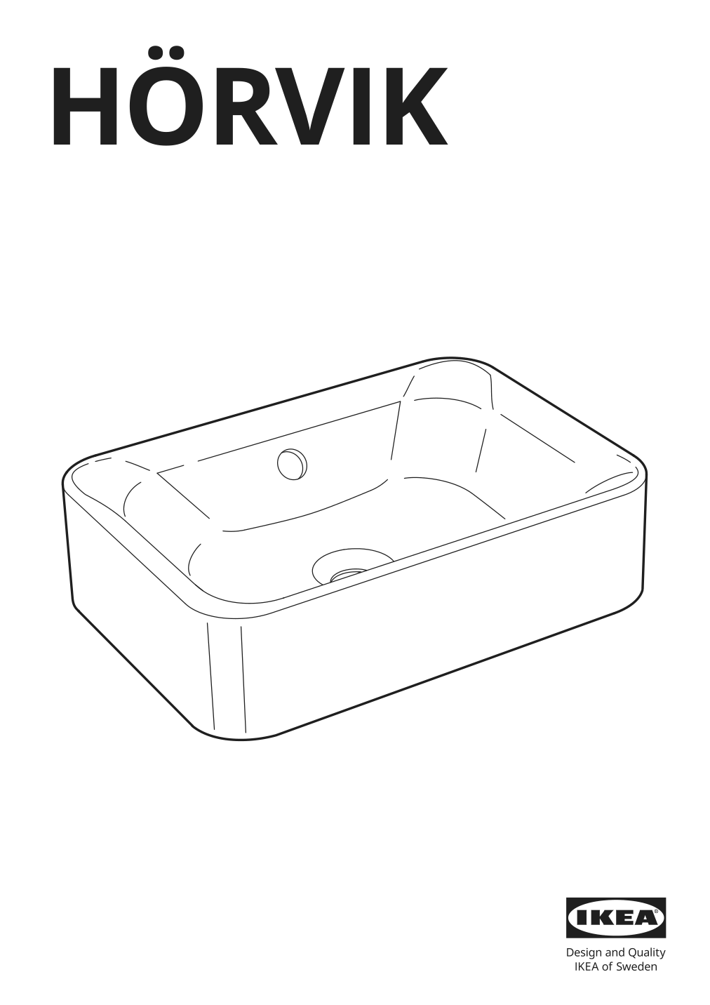 Assembly instructions for IKEA Hoervik countertop sink white | Page 1 - IKEA GODMORGON/TOLKEN / HÖRVIK cabinet, top + 17 3/4x12 2/8" sink 193.083.87