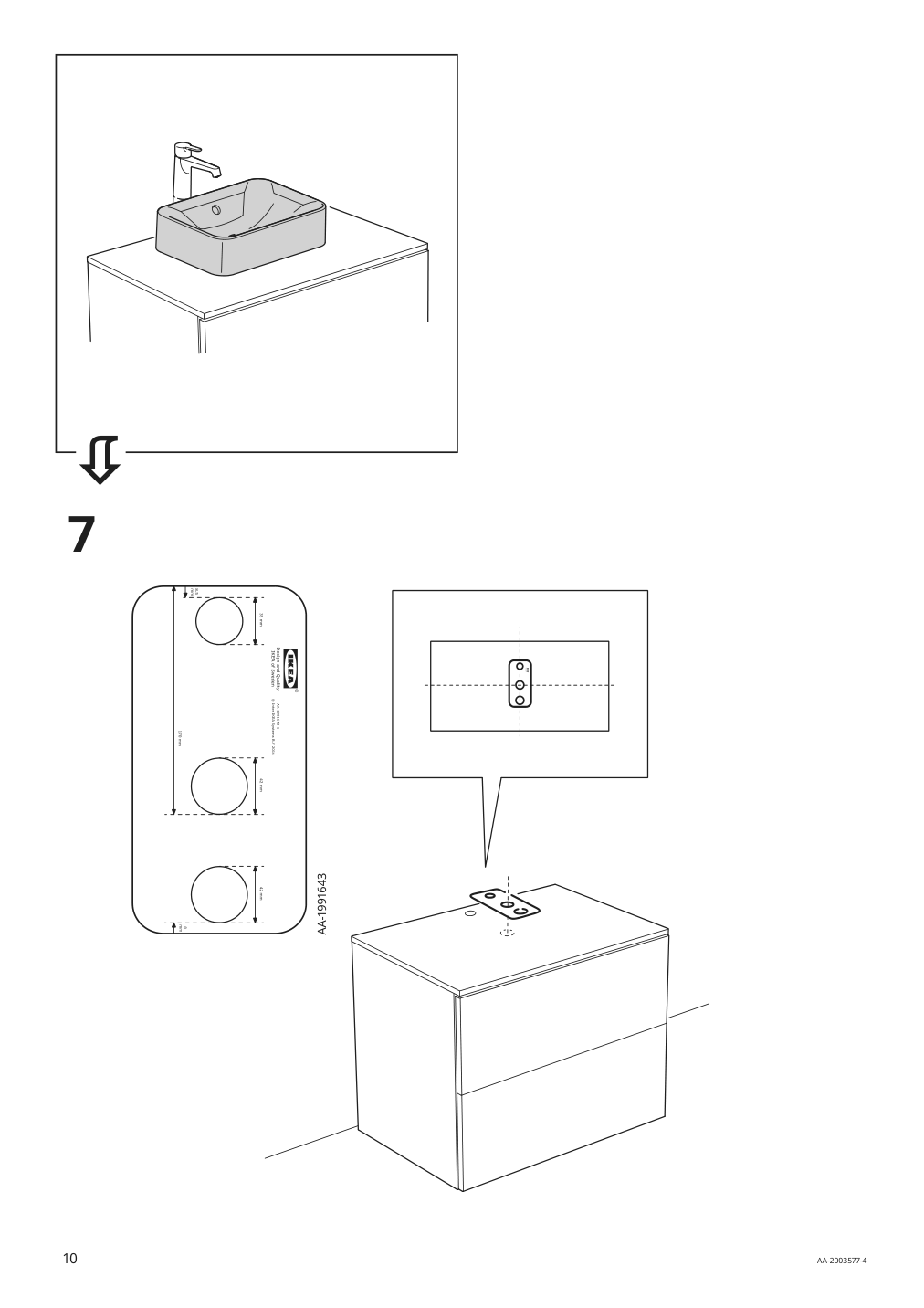 Assembly instructions for IKEA Hoervik countertop sink white | Page 10 - IKEA GODMORGON/TOLKEN / HÖRVIK cabinet, top + 17 3/4x12 2/8" sink 893.085.48