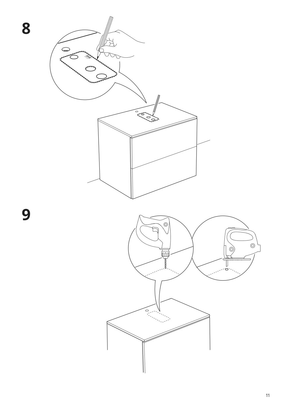 Assembly instructions for IKEA Hoervik countertop sink white | Page 11 - IKEA GODMORGON/TOLKEN / HÖRVIK cabinet, top + 17 3/4x12 2/8" sink 593.094.55