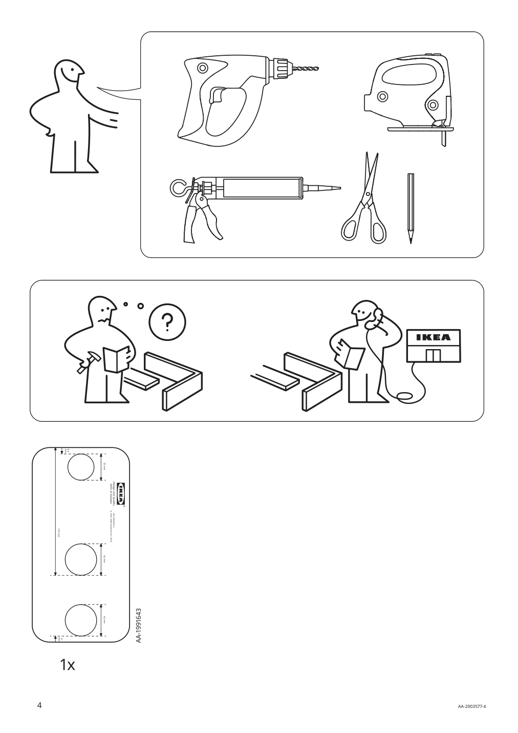 Assembly instructions for IKEA Hoervik countertop sink white | Page 4 - IKEA GODMORGON/TOLKEN / HÖRVIK cabinet, top + 17 3/4x12 2/8" sink 893.385.31