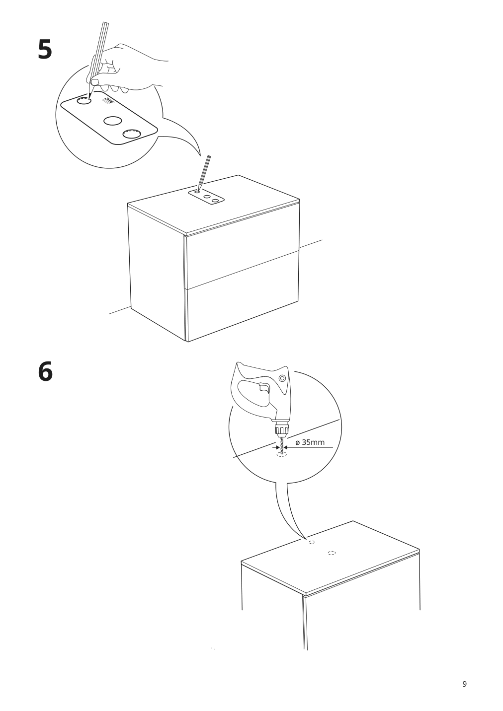 Assembly instructions for IKEA Hoervik countertop sink white | Page 9 - IKEA GODMORGON/TOLKEN / HÖRVIK cabinet, top + 17 3/4x12 2/8" sink 893.085.48