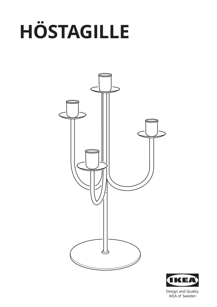 Assembly instructions for IKEA Hoestagille candelabra black | Page 1 - IKEA HÖSTAGILLE candelabra 605.757.83
