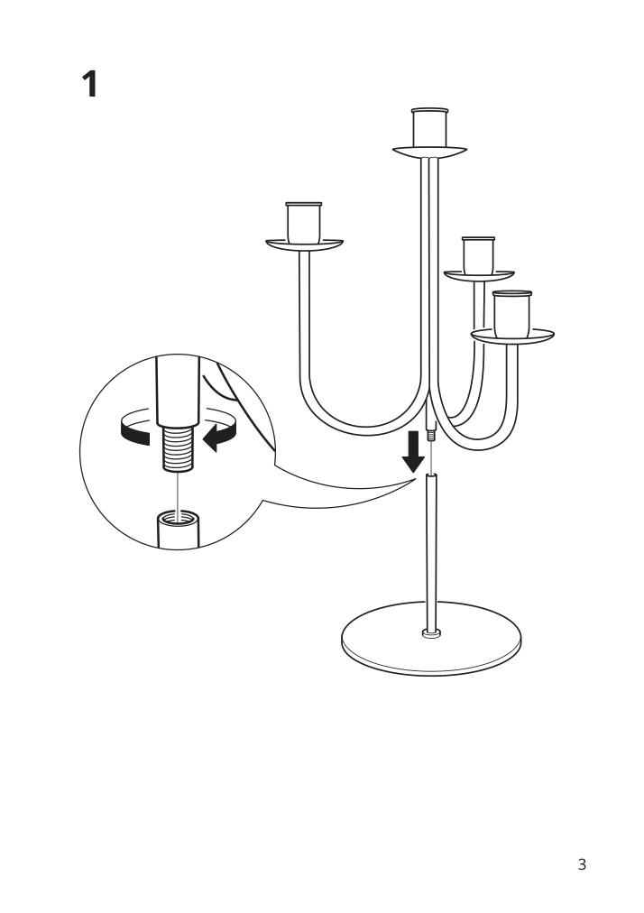 Assembly instructions for IKEA Hoestagille candelabra black | Page 3 - IKEA HÖSTAGILLE candelabra 605.757.83