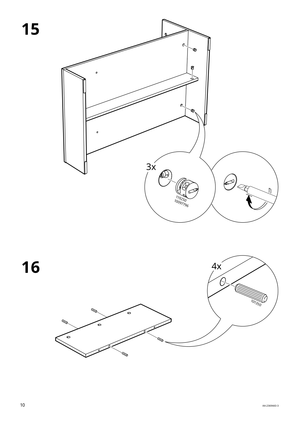 Assembly instructions for IKEA Holmerud coffee table oak effect | Page 10 - IKEA HOLMERUD coffee table 905.407.06