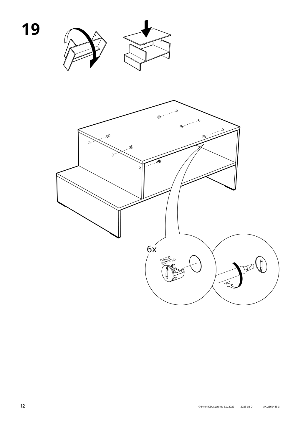 Assembly instructions for IKEA Holmerud coffee table oak effect | Page 12 - IKEA HOLMERUD coffee table 905.407.06