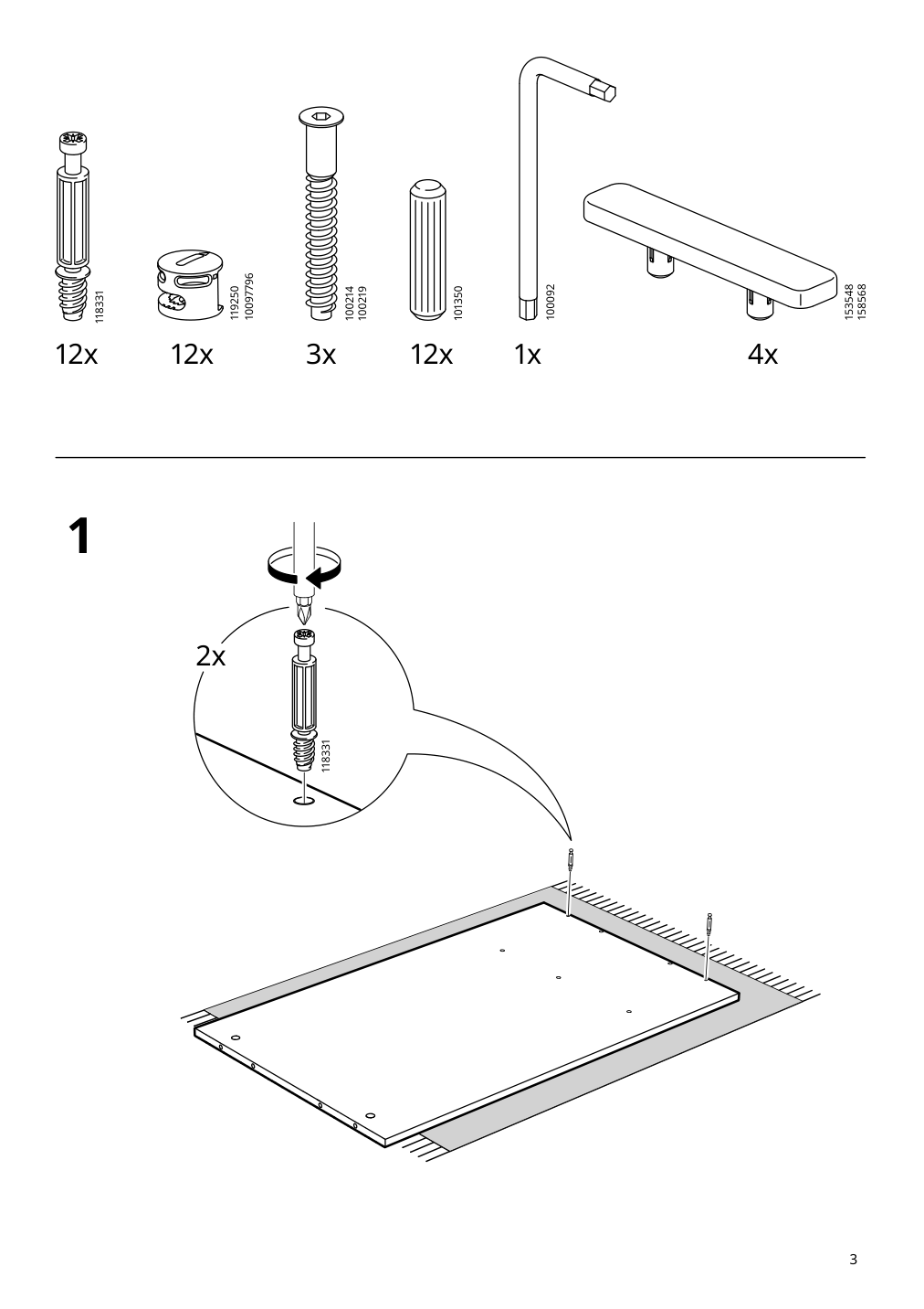 Assembly instructions for IKEA Holmerud coffee table oak effect | Page 3 - IKEA HOLMERUD coffee table 905.407.06